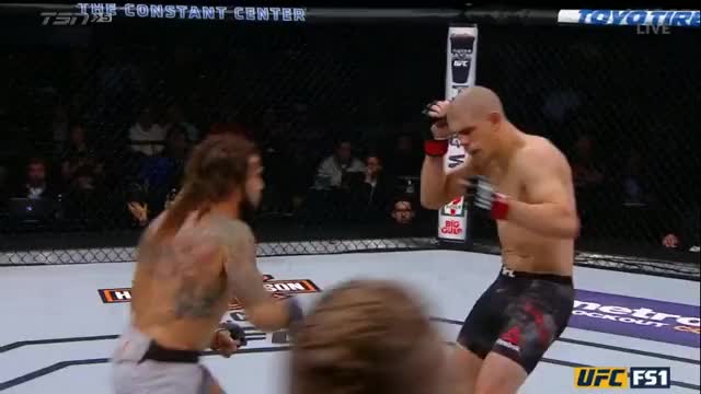 I missed the 1 in this 1-2 combo, but still! DANG What an Uppercut by Clay Guida!