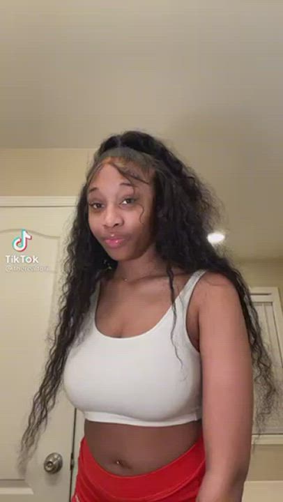 African American Bouncing Tits TikTok gif