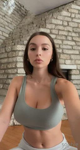 ass big tits bouncing tits bra brunette natural tits onlyfans thong gif