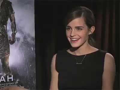 Emma watson just saw something hard and big