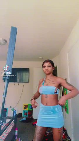 Ebony Nipples See Through Clothing gif