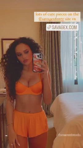 Madison Pettis Lingerie Curly Hair gif