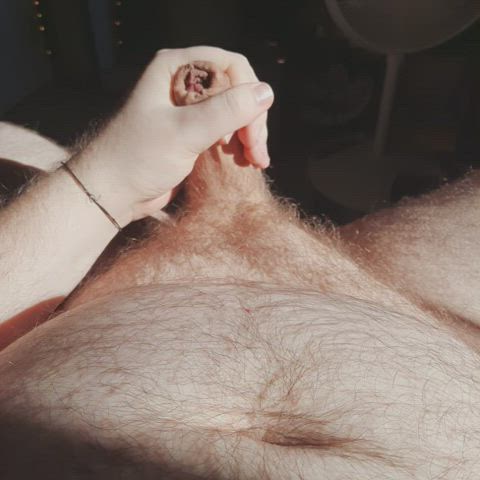 cumshot hairy cock male masturbation moaning gif