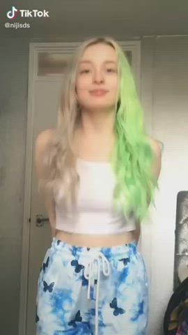 Blonde See Through Clothing TikTok gif