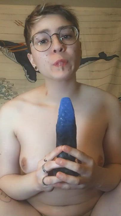 Blowjob Close Up Cute FTM Freckles Short Hair Tentacles gif