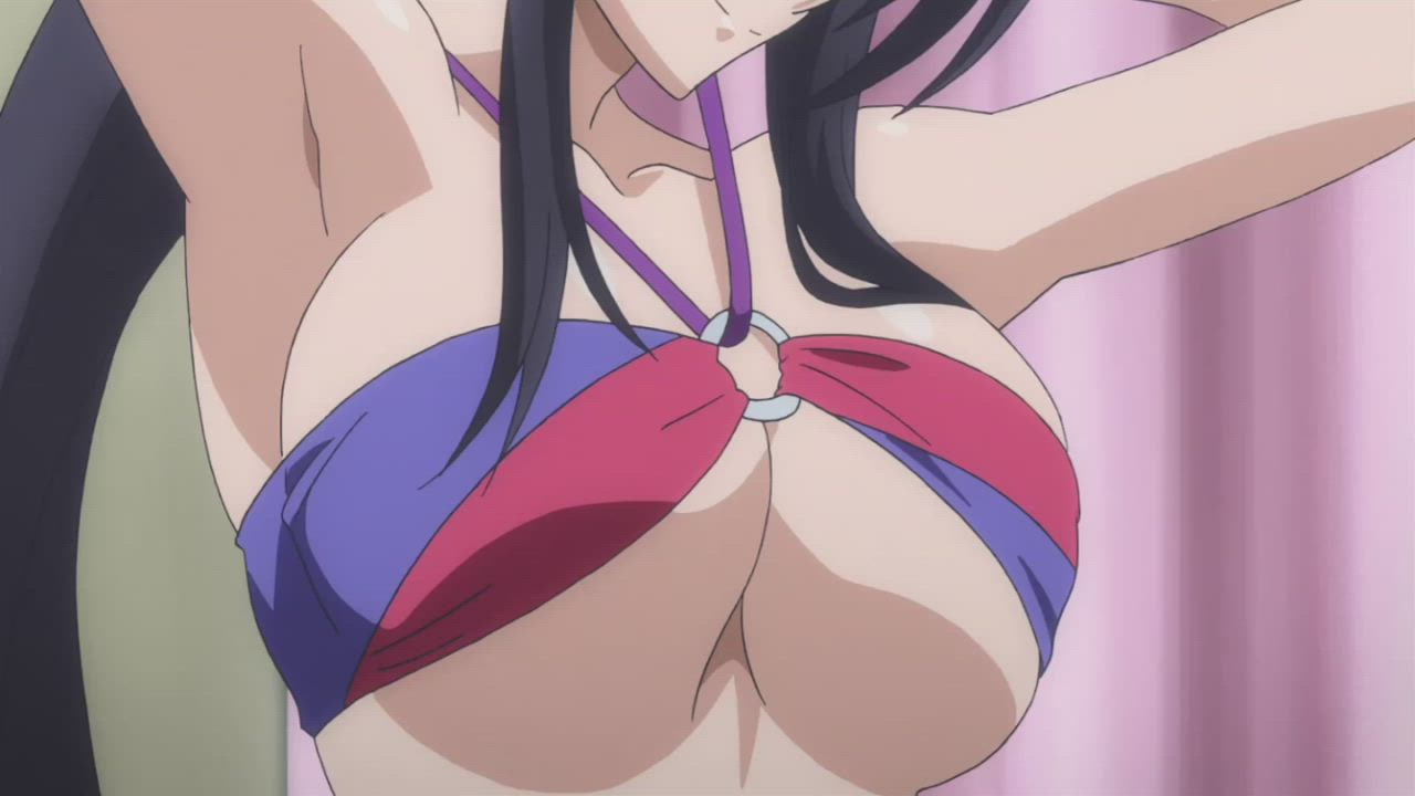 Anime Big Tits Bouncing Tits Ecchi Jiggling Swimsuit gif