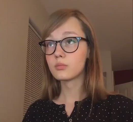 ahegao amateur edit glasses gooning loop sexy solo tongue tongue fetish gif