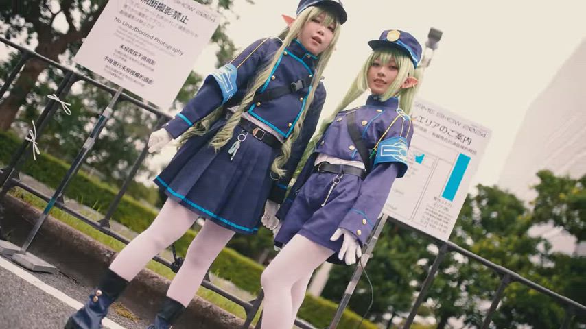 asian cosplay cute elf model gif