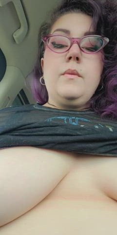 bbw big tits glasses girls-with-glasses goth-girls gif