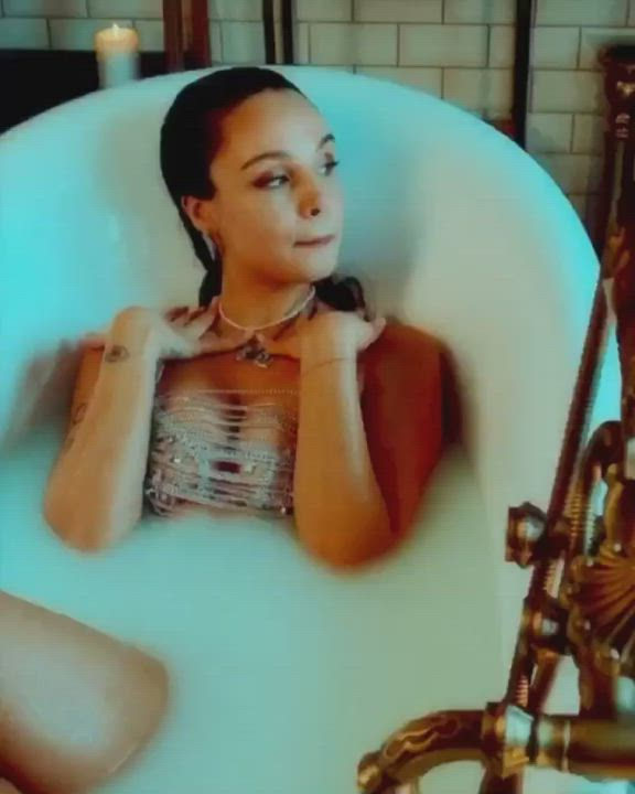 SEREBRO : Elizaveta Kornilova In The Bath Wearing A String Dress (See Through) #SEREBRO