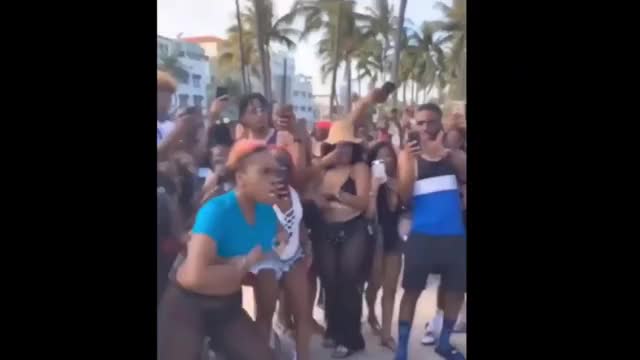 Girl Gets Knocked Out On Miami Beach