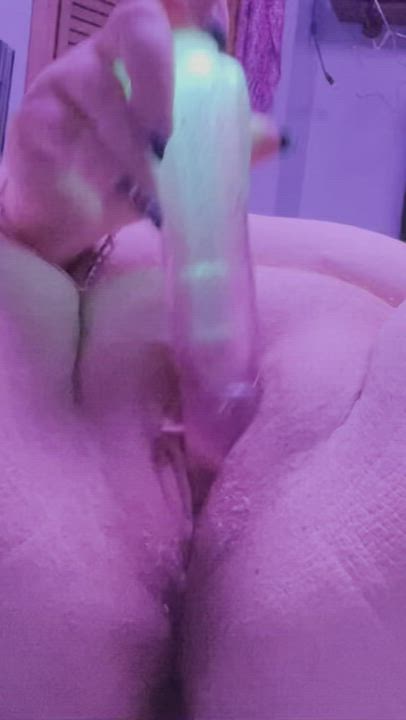 BBW Babe Big Tits Dildo Freckles Masturbating Pale Pussy Redhead Vibrator gif