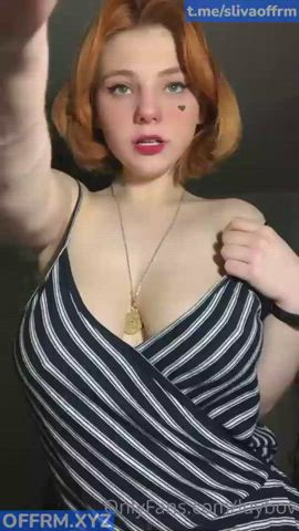 big tits redhead tits gif