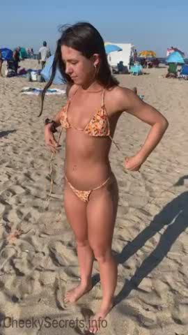 barely legal beach bikini girlfriend nude nudist public topless gif