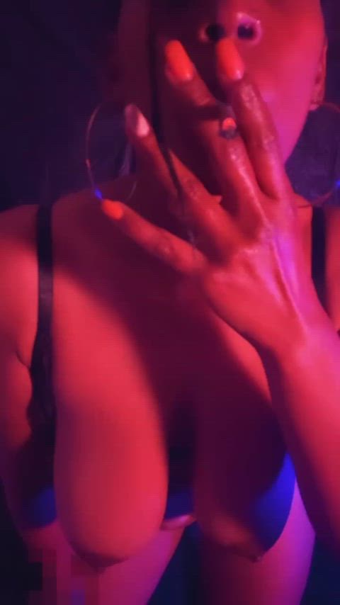 ebony pov smoking gif