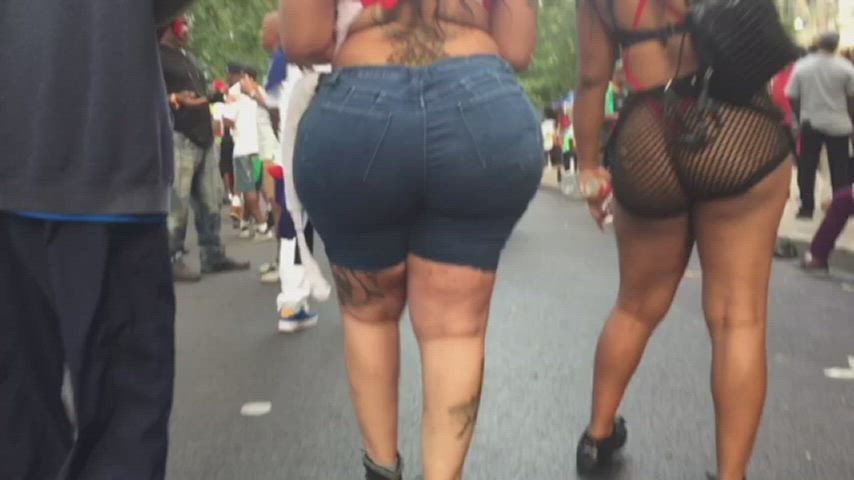 Ass Big Ass Booty Candid Ebony Shorts Thick Tight gif