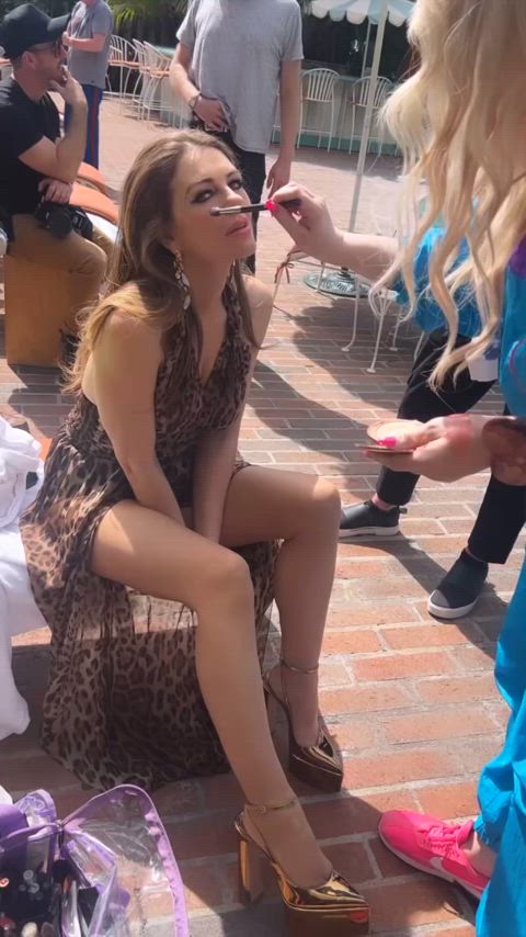 big tits celebrity elizabeth hurley legs gif