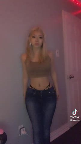 18 Years Old Asian Jeans Teen Thong TikTok gif