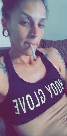 Panties Smoking Tease gif