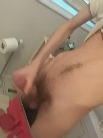 Amateur Big Dick Exhibitionist Jerk Off gif