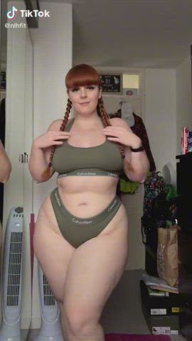 Bra Chubby Redhead Thick Thighs TikTok gif