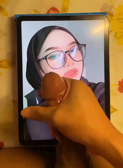 big dick cock cumshot hijab malaysian muslim teen gif