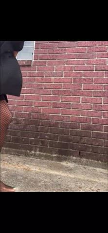 Fishnet Outdoor Piss Pissing Public Pussy gif