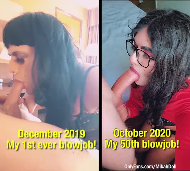 My 1st vs. 50th Blowjob - 2019 to 2020 (Makeup + BJ Skills IMPROVED!!)