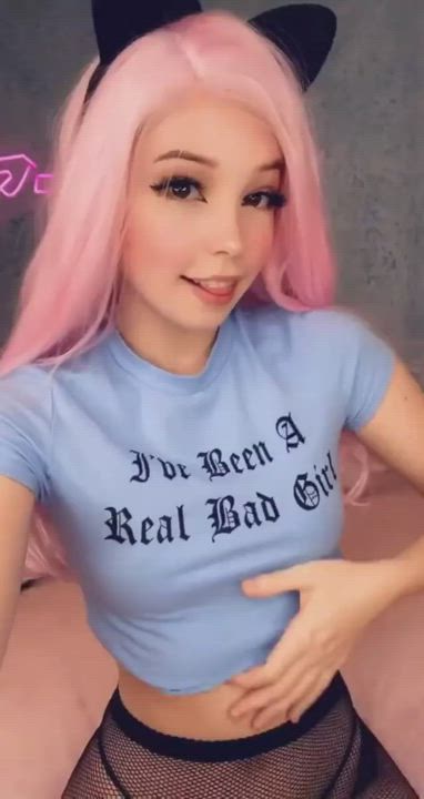 Belle Delphine Extra Small Fishnet Gamer Girl Small Tits Teen gif