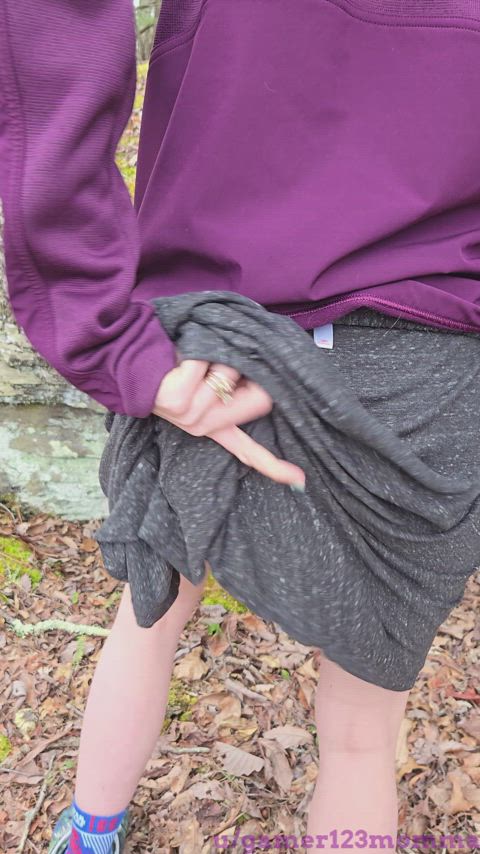 asshole fisting gaping hiking outdoor pussy thong gif