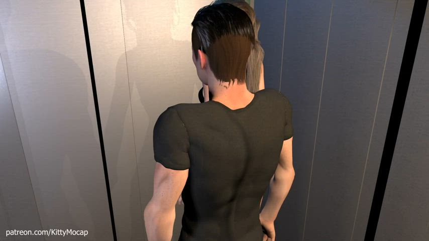 KittyMocap - Sex in the Elevator. Motion Capture by a Real girl
