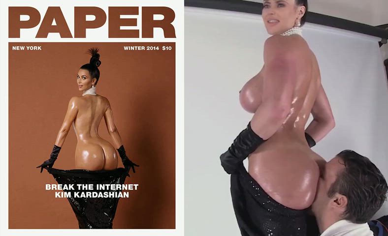 ass eating big ass caption kim kardashian parody gif