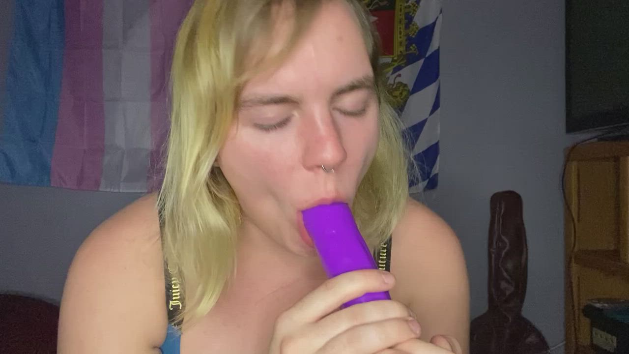 Deepthroat Dildo Masturbating gif