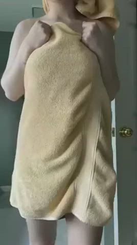 pale tit worship titty drop towel gif