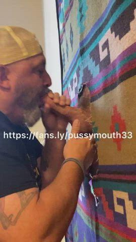 bear cock milking cock worship daddy glory hole gif