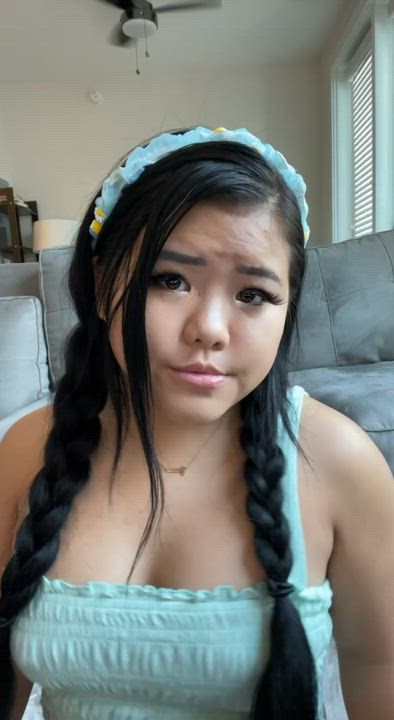 Asian Cute OnlyFans Small Tits Smile Teen TikTok gif