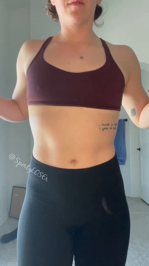 Someone said I should make a video taking off my workout clothes. I was still a little