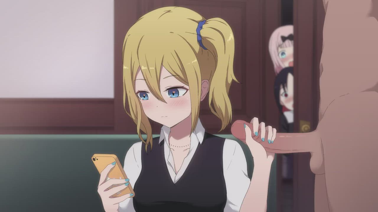 Anime Cumshot Handjob Hentai Schoolgirl gif