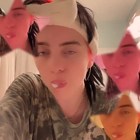 billie eilish cum spit gif