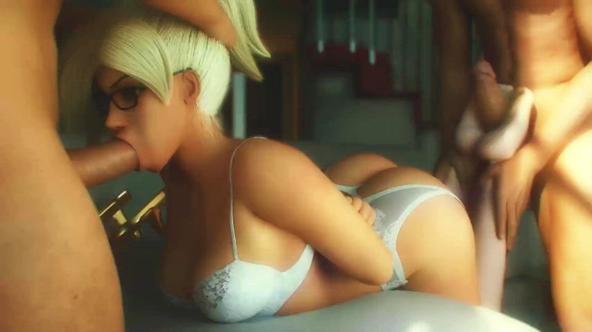 3D Animation Ass Blowjob Footjob Lingerie Overwatch Rule34 Tits gif