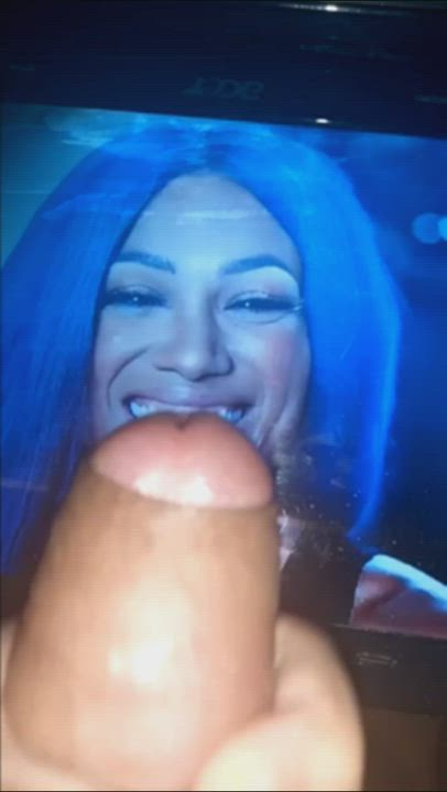Just a quick and ordinary cum tribute for Sasha Banks.