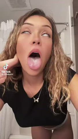 TikTok tongue out