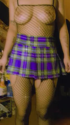 Cute Fishnet Skirt gif