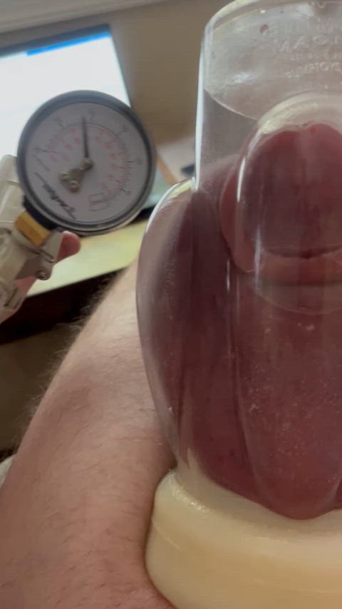 amateur masturbating penis pump gif