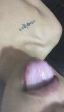 cum in mouth face fuck latina lips submissive tongue fetish gif