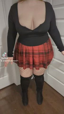 Bouncing Tits Schoolgirl Thick TikTok gif