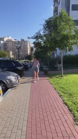 Ass Brunette Outdoor gif