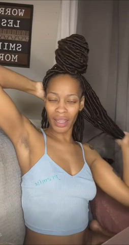 braless ebony nipslip gif