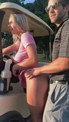 Public Standing Doggy White Girl gif