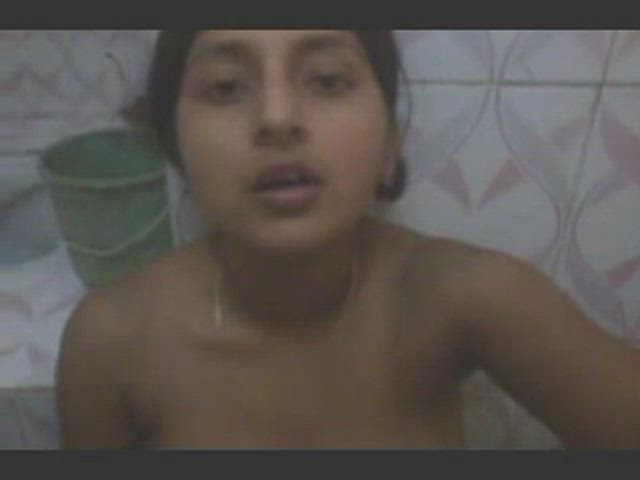 Amateur Bathroom Busty Desi Homemade Indian Masturbating Solo gif
